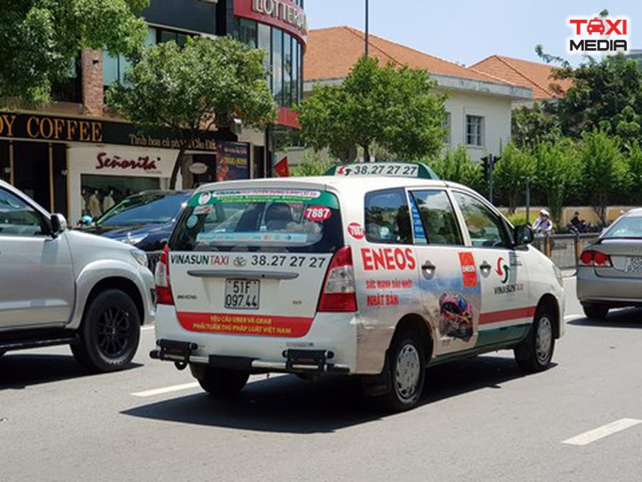 vị trí quảng cáo trên taxi VinaSun