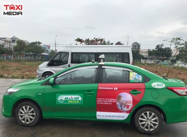 quảng cáo trên taxi Mai Linh ở Hà Nội