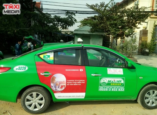 quảng cáo trên taxi Mai Linh ở Hà Nội