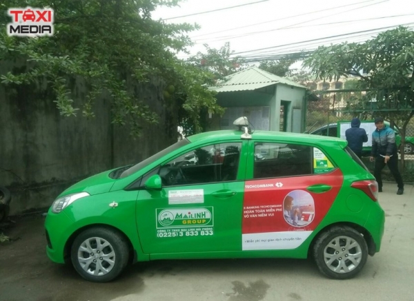 quảng cáo trên taxi Mai Linh ở Hà Nội
