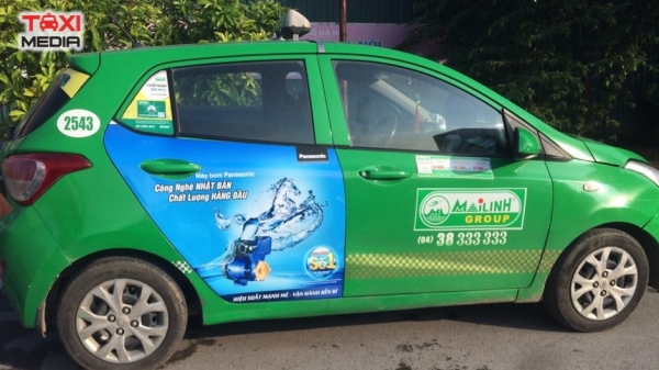 dán quảng cáo trên xe taxi