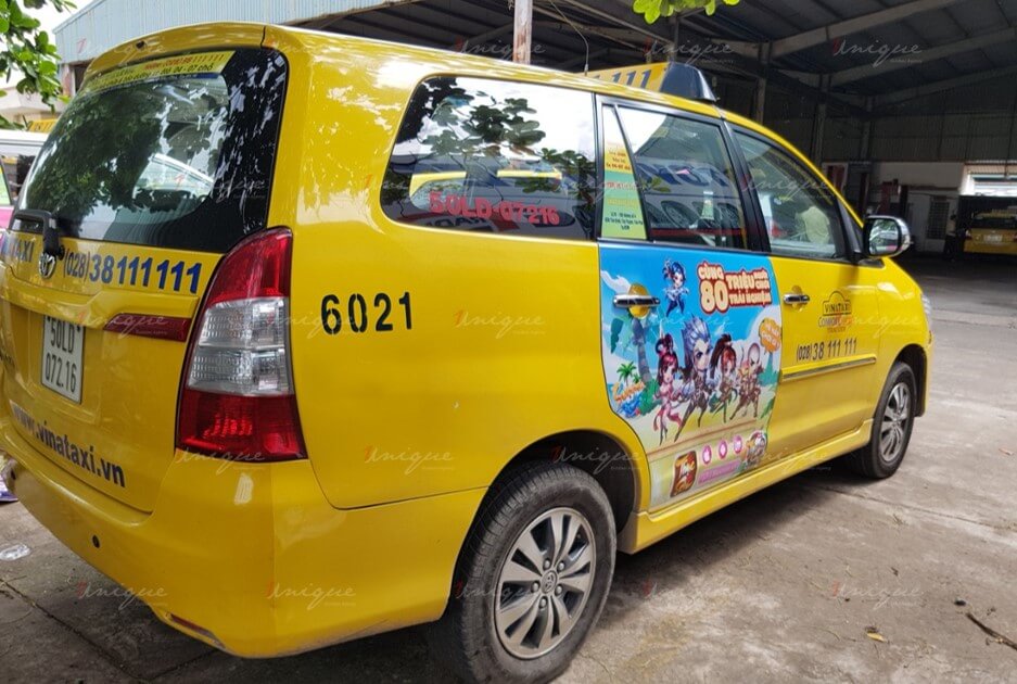quảng cáo trên taxi cho soha game