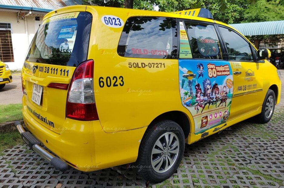 quảng cáo trên taxi cho soha game