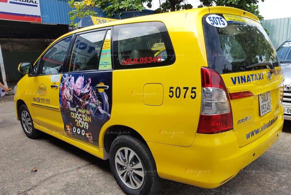 quảng cáo trên taxi cho soha game