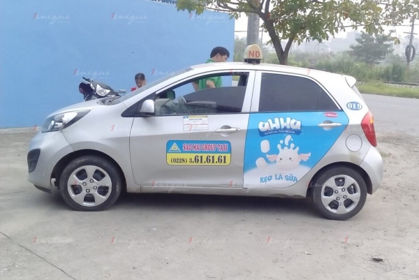 Quảng cáo trên xe taxi tại Bắc Giang