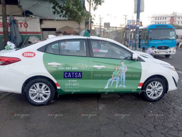 catsa quảng cáo trên taxi