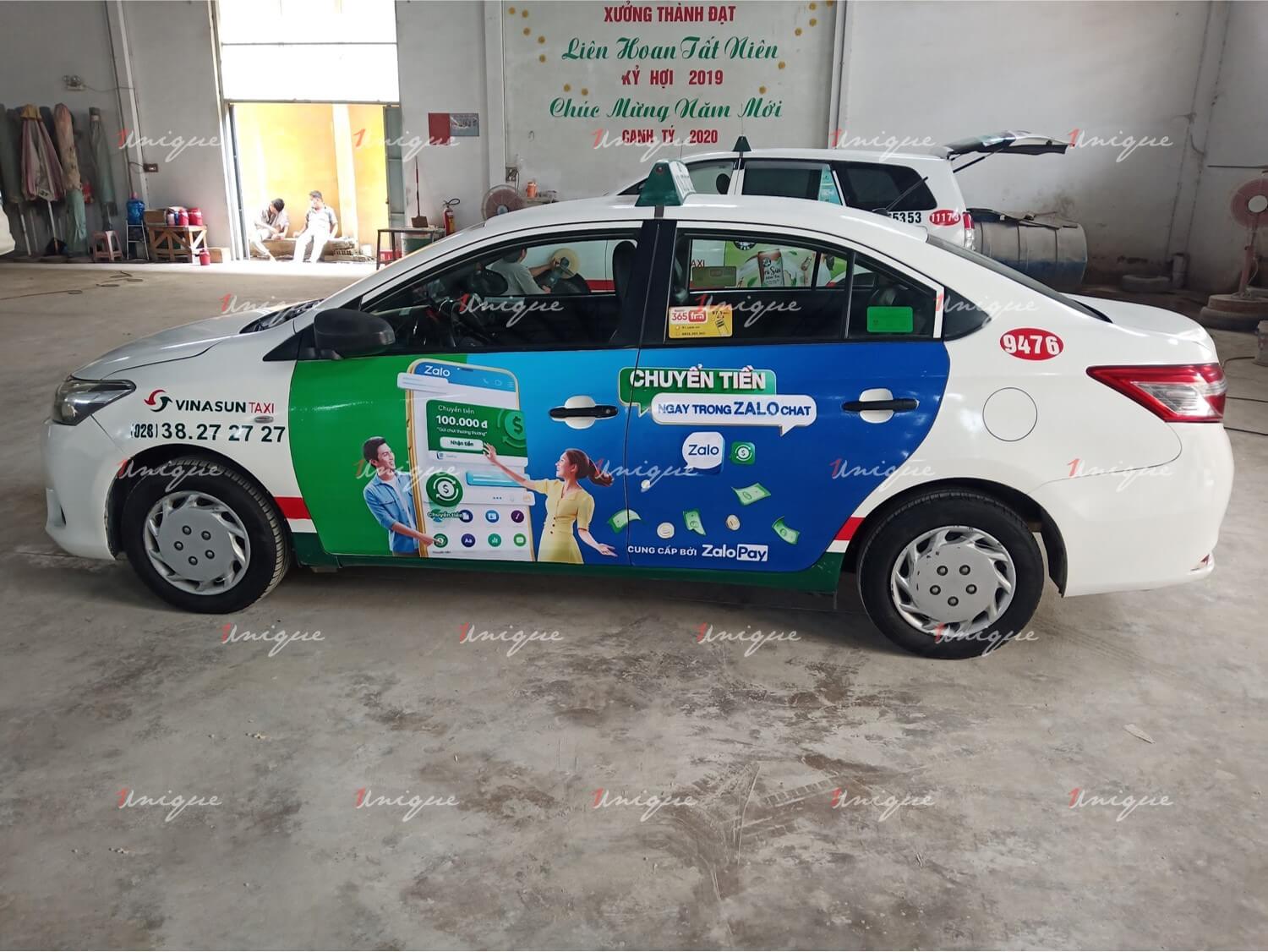 quảng cáo trên taxi