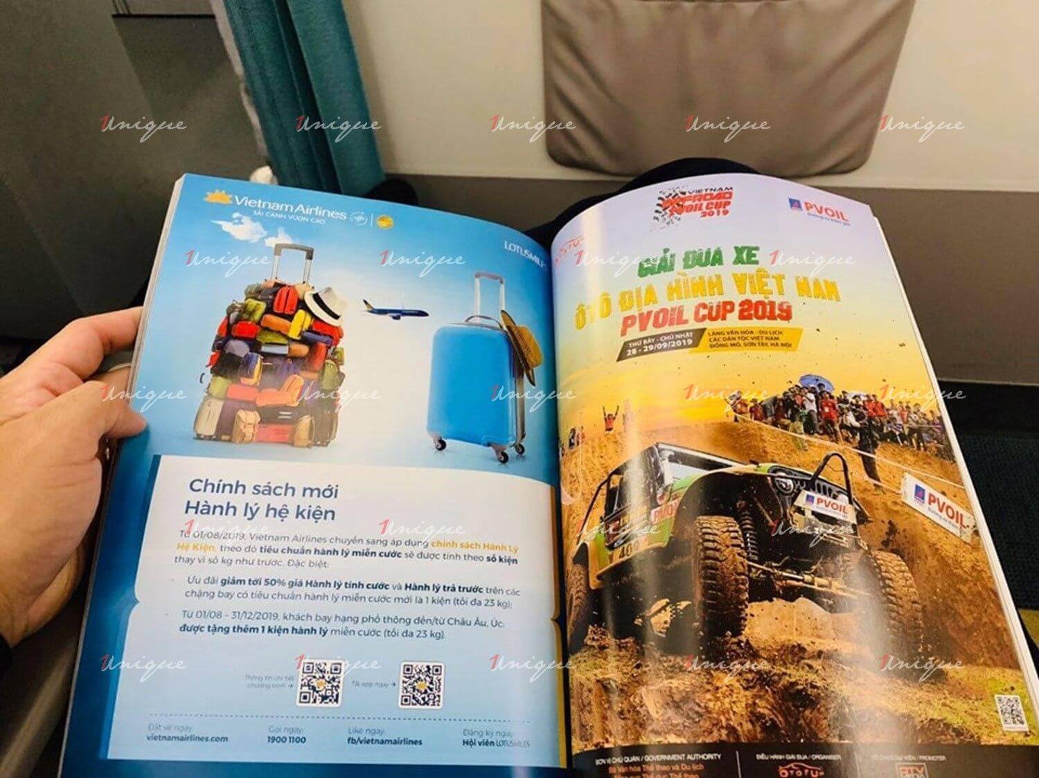 quảng cáo trên máy bay